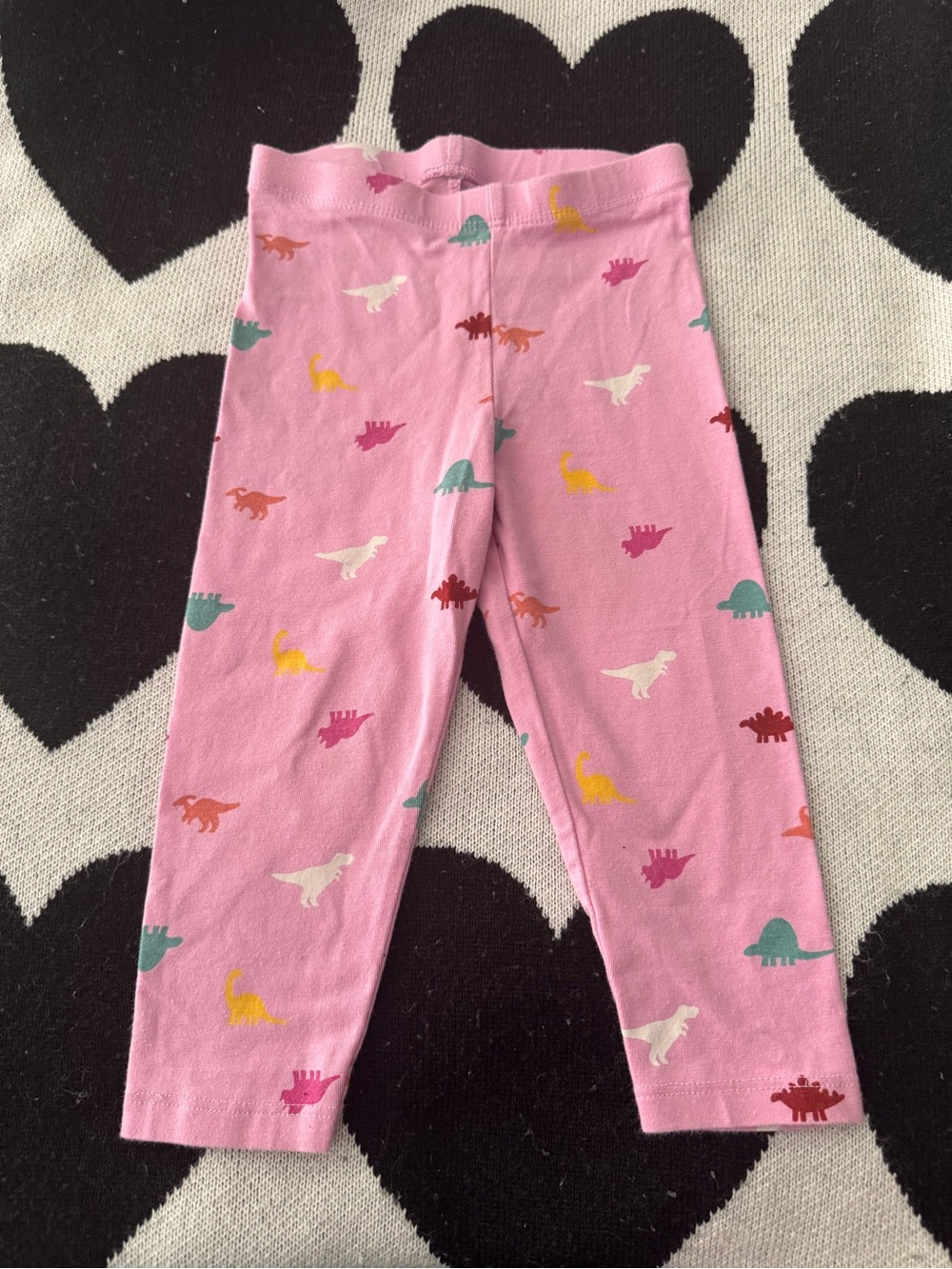 Cat & Jack Pink Leggings with Colorful Dino Print